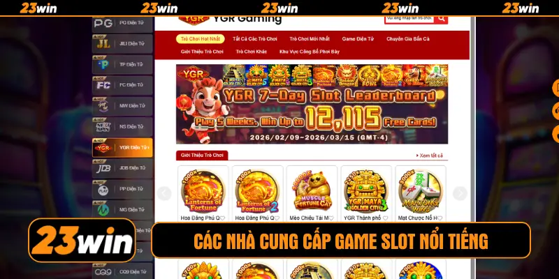 Các nhà cung cấp game slot nổi tiếng