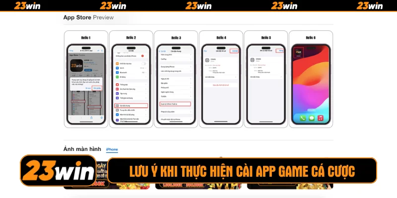 Lưu ý khi thực hiện cài app game cá cược