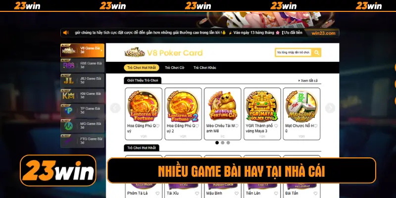 Nhiều game bài hay tại nhà cái