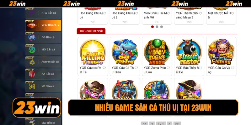 Nhiều game săn cá thú vị tại 23win