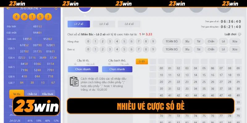 Nhiều vé cược số đề